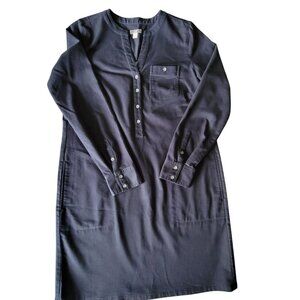 J.Jill Womens Casual Long Sleeve Half Button-Front Stretch Denim Dress Pocket Sm